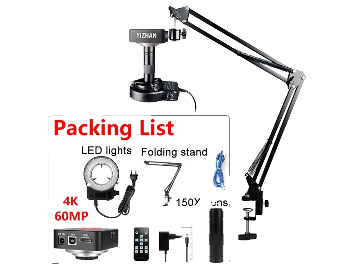 Kit de microscopio digital, aumento de 150x, salida HD, 4K 60MP 4011 Set 2, 0-150x-b
