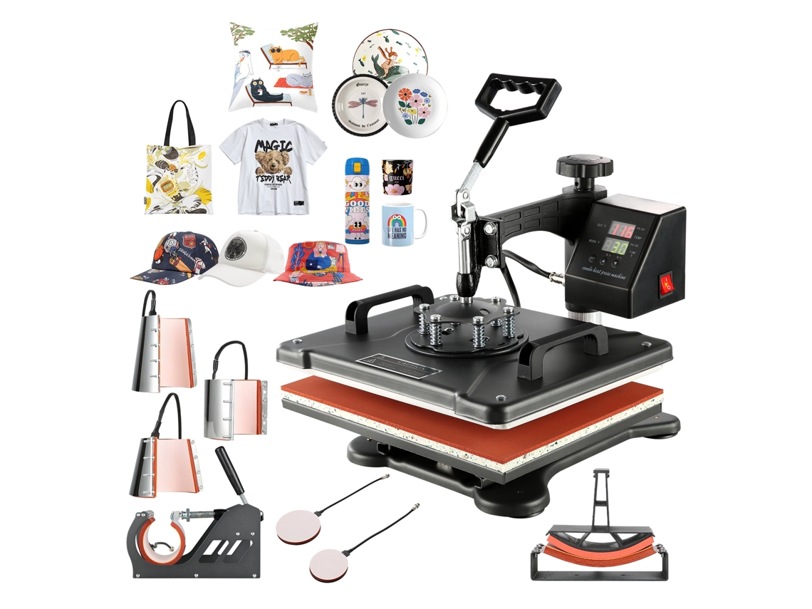 Prensa térmica SucceBuy 8 en 1
Máquina de impresión por sublimación multifunción de 38 x 30 cm
para camisetas, tazas, gorras y platos