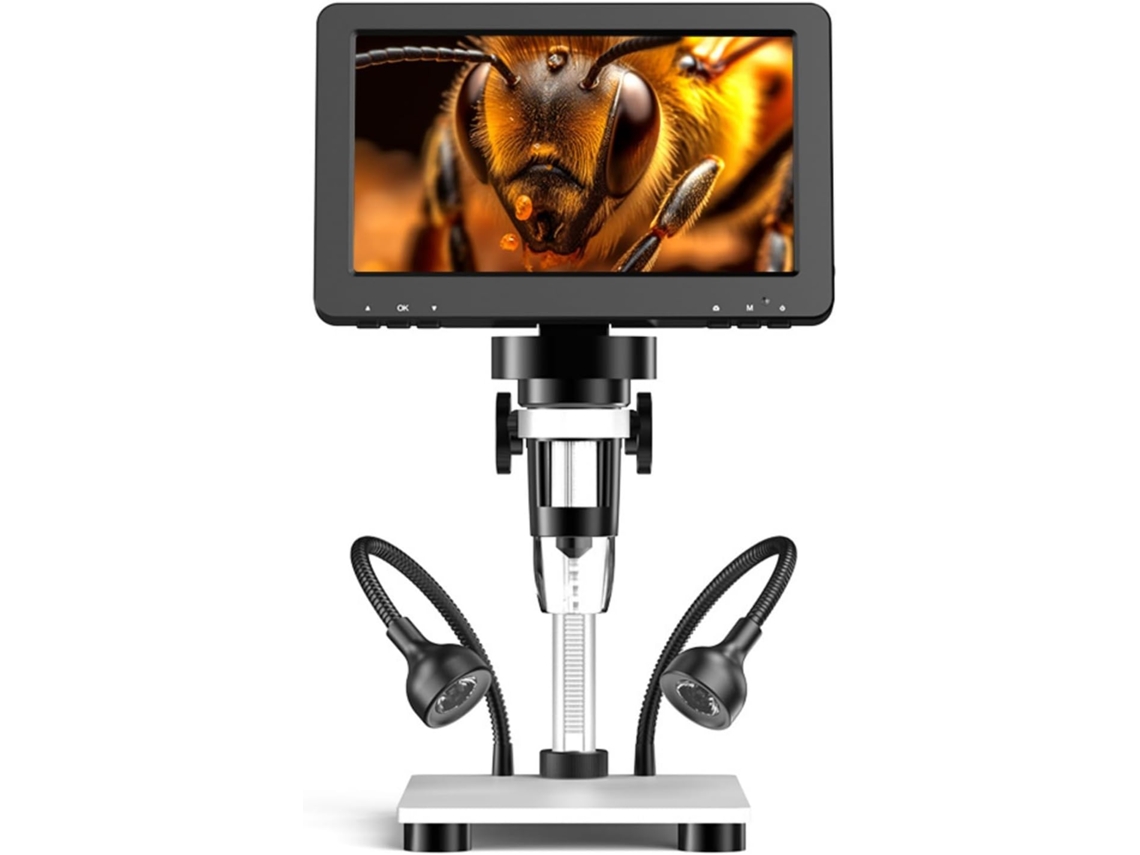 Microscopio Digital Lcd De 7 Pulgadas Con Aumento De 1200x Para Inspección De Piezas Y