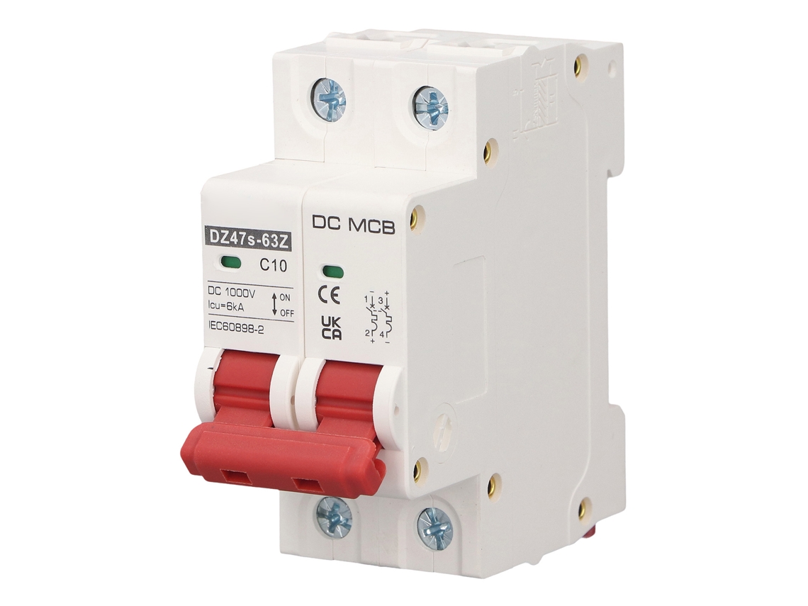 2026dz-disyuntor De Circuito Miniatura 2p Din Rail Para Sistema Solar Pv Dc1000v 10a