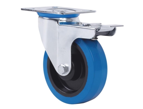 Rueda giratora placa freno 10zvfd200-pgmb poliamix-goma azul eje bolas ALEX