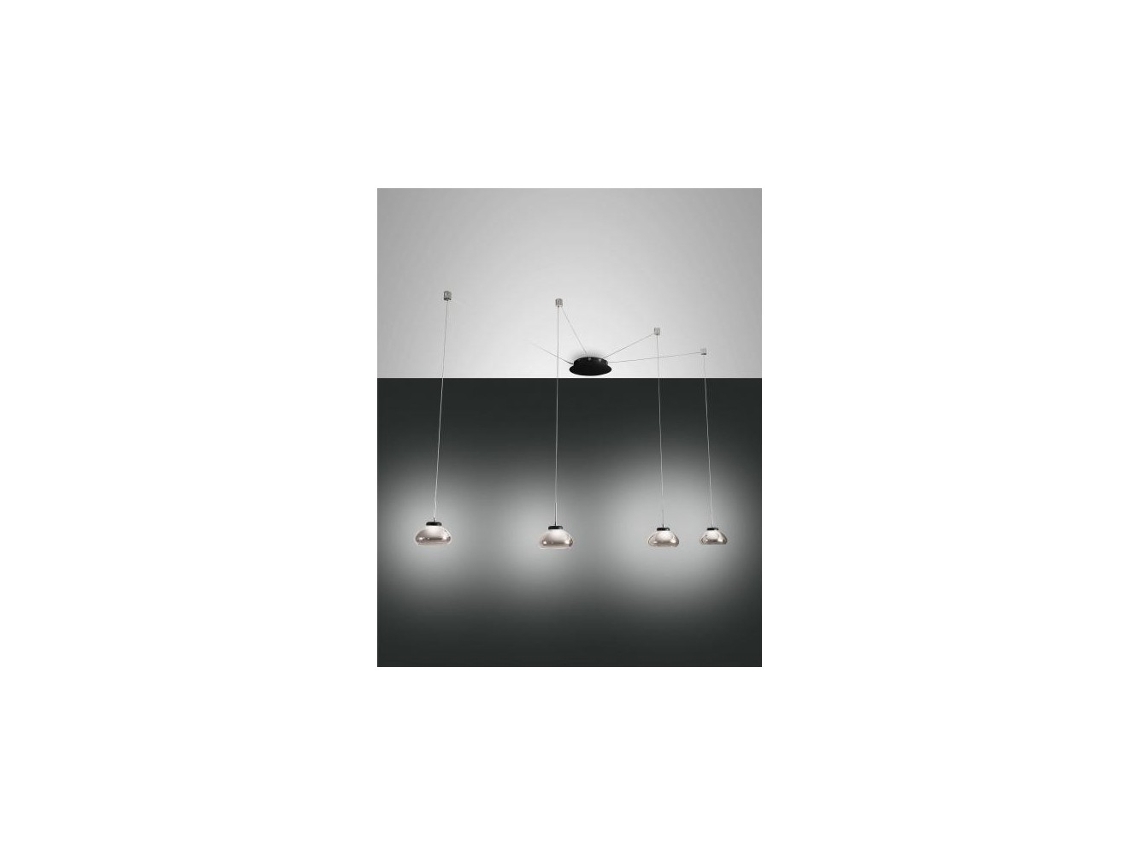 Lámpara colgante LED Arabella en metal y vidrio soplado ahumado 3547-49-126 FABAS LUCE