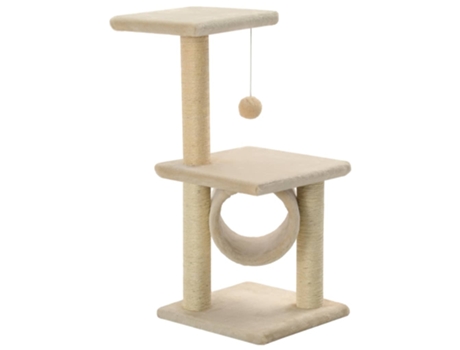 vidaXL Rascador para gatos con poste rascador de sisal 65 cm beige