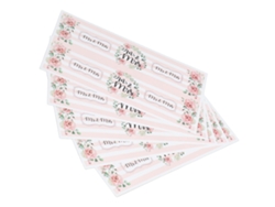 25 Adesivos para Garrafas de Água Mr Mrs Flores Rosa À Prova D'água Decoração de Festa