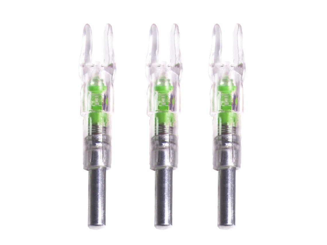 2026-3pcs Nocks De Flecha Iluminados Led Para Arco Caza Pc Nocks De Flecha Con Diámetro Interior 6.2mm 6.25mm Verde
