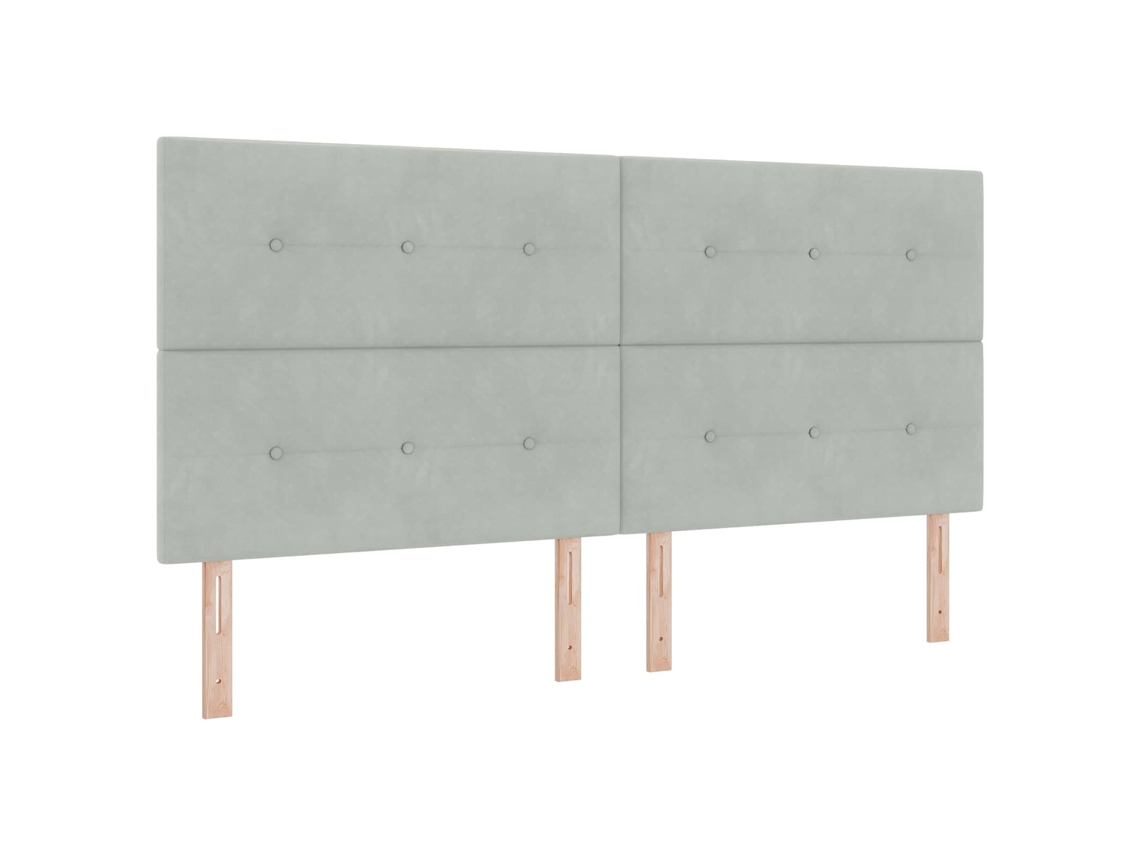 Maison Exclusive - Cabecero Led Con Tiras Led Manual Gris Claro 200 Cm Terciopelo