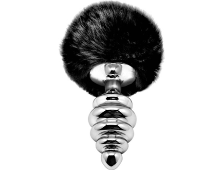 Plug Anal ALIVE de Metal con Pompom (Talla: L - Negro)