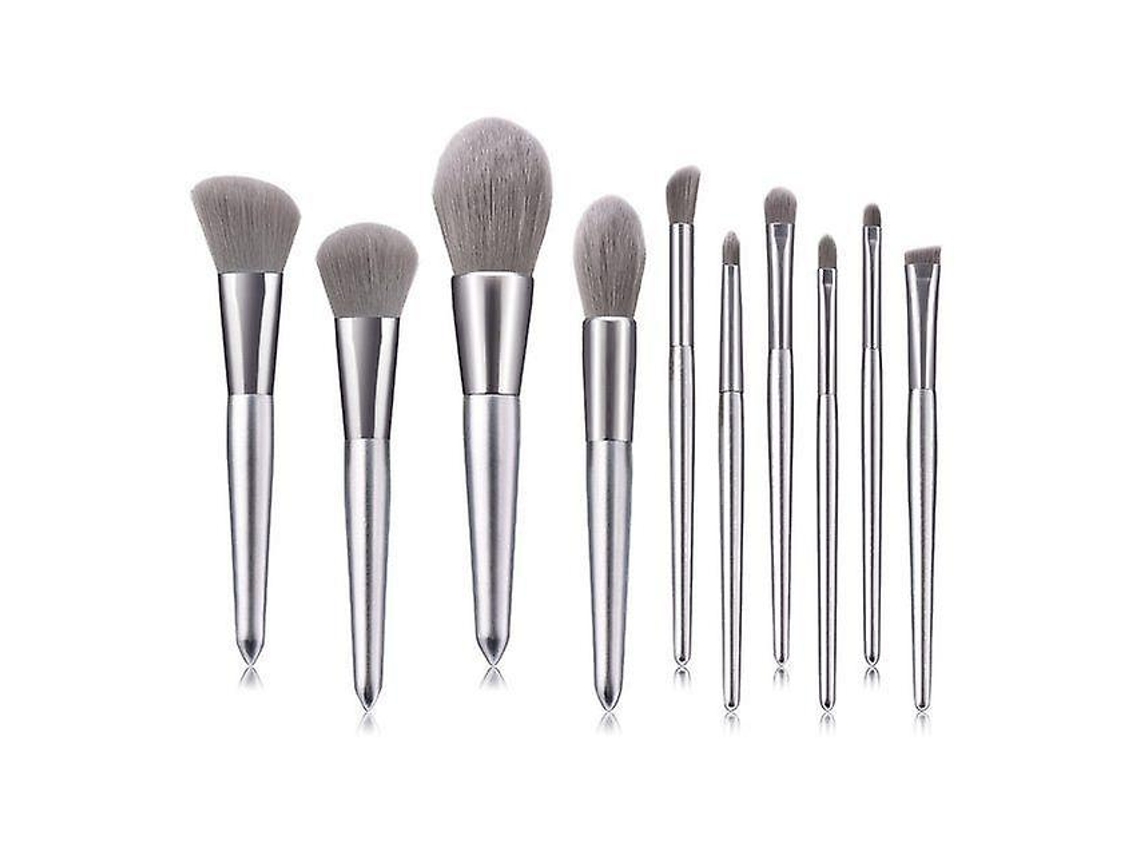 10 pinceles de maquillaje plateados Herramientas de maquillaje Brocha para rubor Rosewell