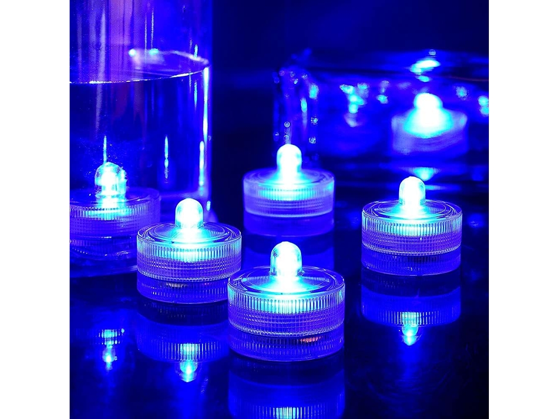 HL Paquete de 24 Mini Luces LED Redondas Impermeables de Color Amarillo Luces subacuáticas para Bodas, Fiestas en casa, jarrones, Festivales, decoraci