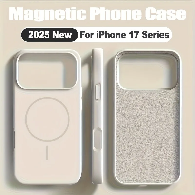 (iphone 17 Pro Blanco) Funda Protectora Suave Con Carga Inalámbrica Magnética Para Iphone
