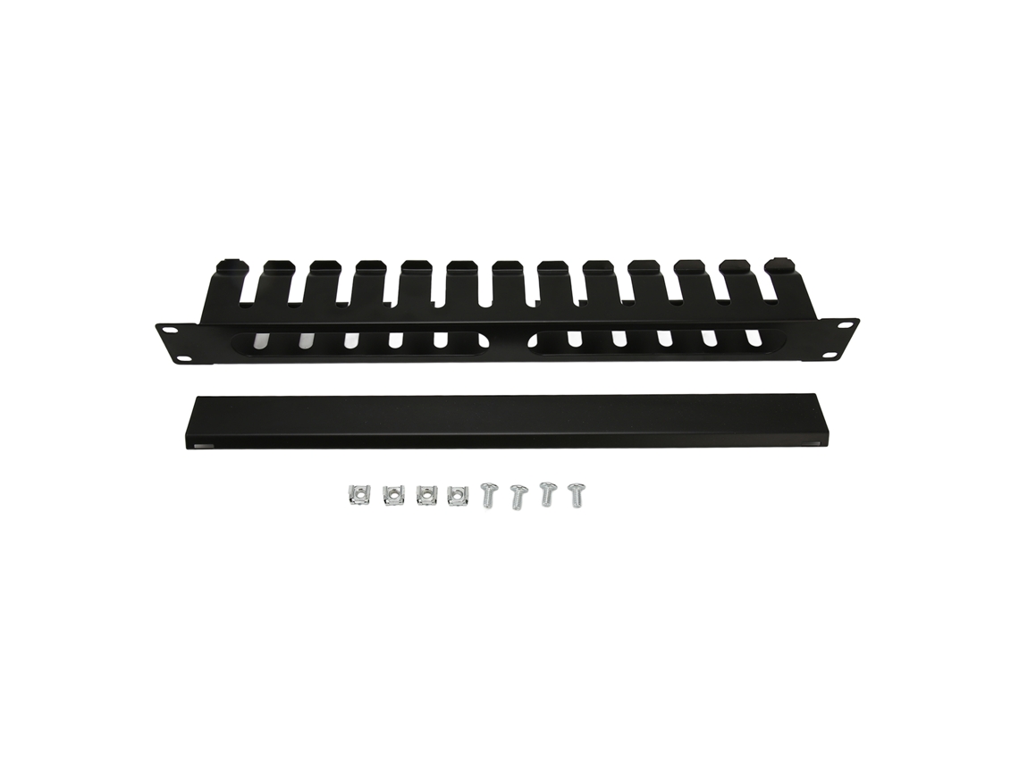 Sistema De Gestión De Cables Para Rack 2u Con 12 Ranuras Y Panel Antipolvo Para Gabinetes Estándar De 19 Pulgadas.