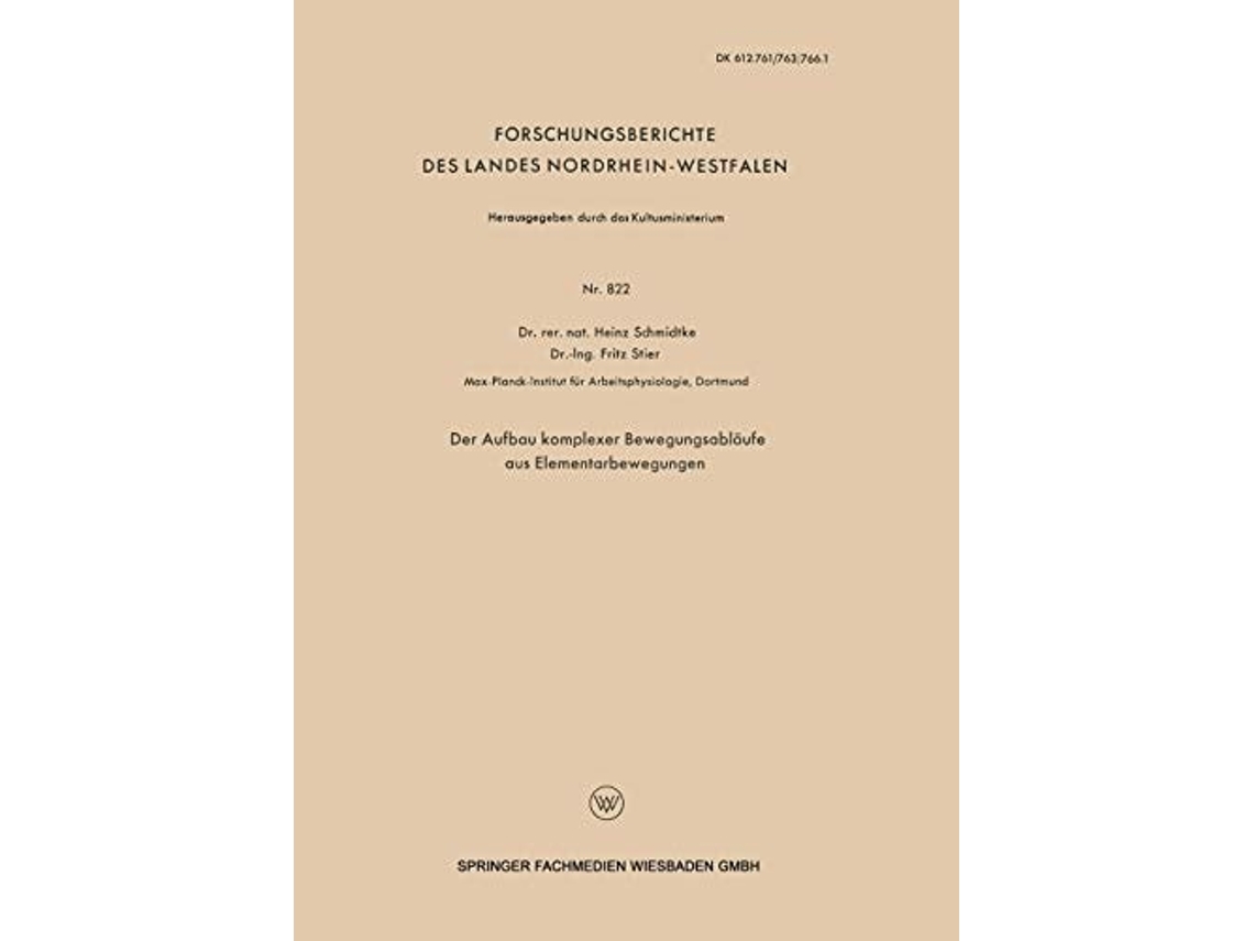 Libro Der Aufbau Komplexer Bewegungsablaufe Aus Elementarbewegungen De Heinz Schmidtke (alemán)