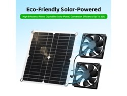 Kit De Ventilador Solar Para Exteriores Con 2 Ventiladores De 12 W Para El Hogar, Caravana, Invernadero, Refugio De Mascotas, Camping, 3000 Rpm.
