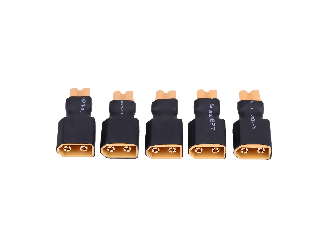 5 Adaptadores De Batería Para Drones Rc, Conector Convertidor Xt30 Hembra A Xt60 Macho.