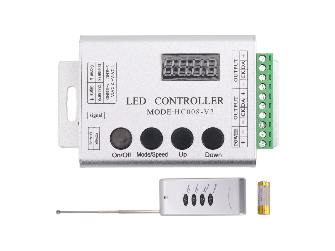 2026-controlador De Tira Led Rgb Spi Para 6803 1903 Ws2811 Ws2812b 5v A 24v