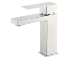 Grifo Mezclador De Lavabo 001 De Latón Niquelado Cepillado Colección Axis