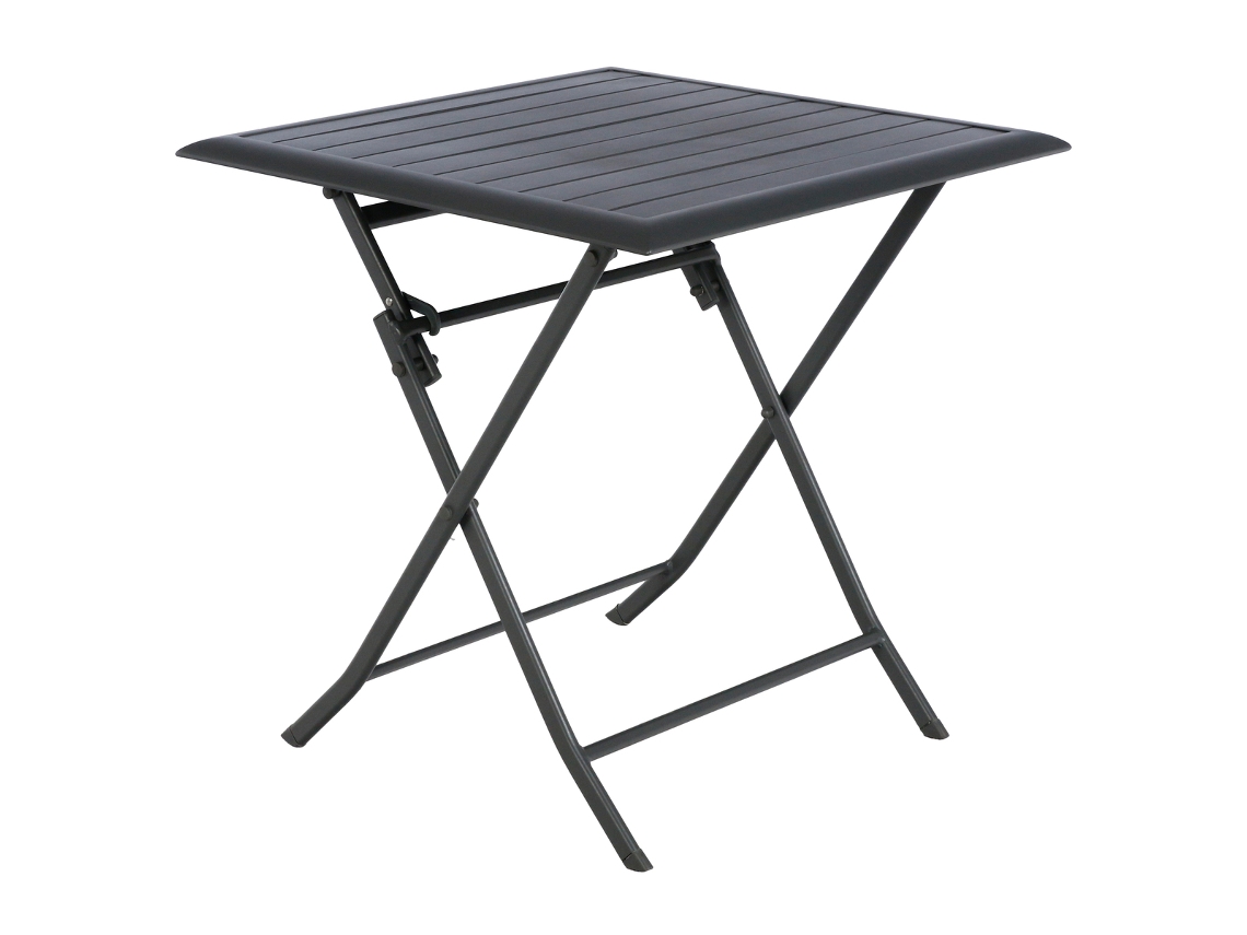 Mesa de Jardín Cuadrada Plegable Azua Antracita 2 Plazas Hespéride