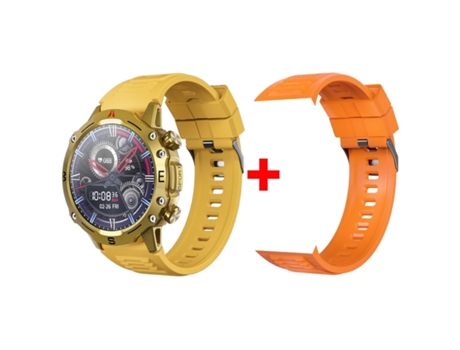 Smartwatch OD2 IPS Todo pantalla táctil Dial redondo BT Conectar Cargador inalámbrico Rastreador de ejercicios Golden Sport