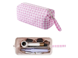 Bolsa Para Rizador Chrui Colgable Con Cremallera Y Divisiones Para Viaje (cuadros)