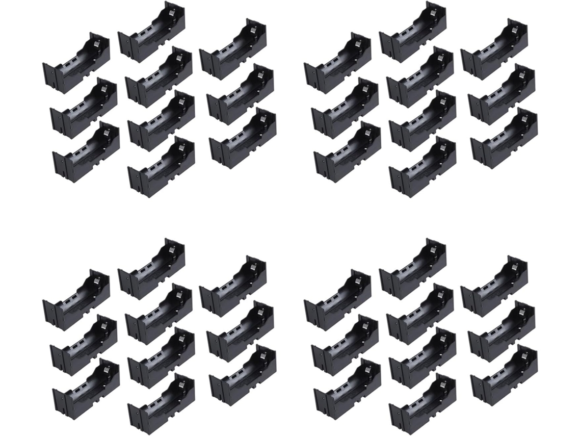 Caja De Plástico Sencilla Para Guardar Baterías 26650 (40 Unidades) - Negra