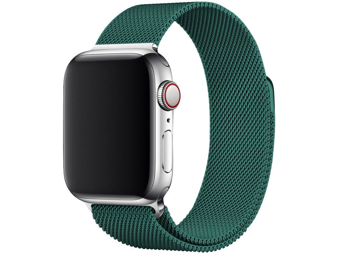 Bracelete Para Milanese Loop Apple Watch Series 7 45Mm Verde