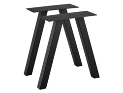Juego de 2 Patas para Banco [EN.CASA] Heustreu (Acero - 40 x 12 x 40 cm - Negro)
