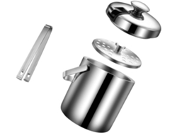 1 Juego De Cubitera Portátil, De Acero Inoxidable De Doble Capa Con Asa.