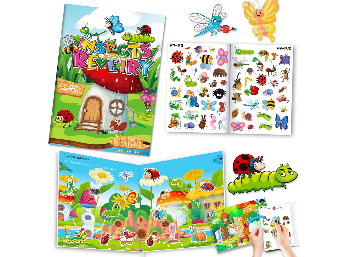 Libro De Pegatinas Para Niños Con Temática De Insectos - Libro Tranquilo - Materiales Sintéticos