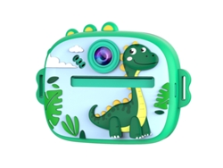 Cámara instantánea para niños (pantalla estándar A, batería grande, tarjeta de memoria no incluida) YUNZII (Dinosaurio verde)