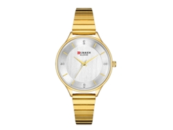 Elegante reloj de mujer con brazalete de acero inoxidable, resistente al agua, MDUG (oro).