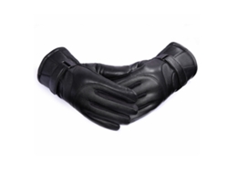 Guantes de esquí de invierno para hombre, de cuero, con pantalla táctil y terciopelo grueso para conducir motocicletas.