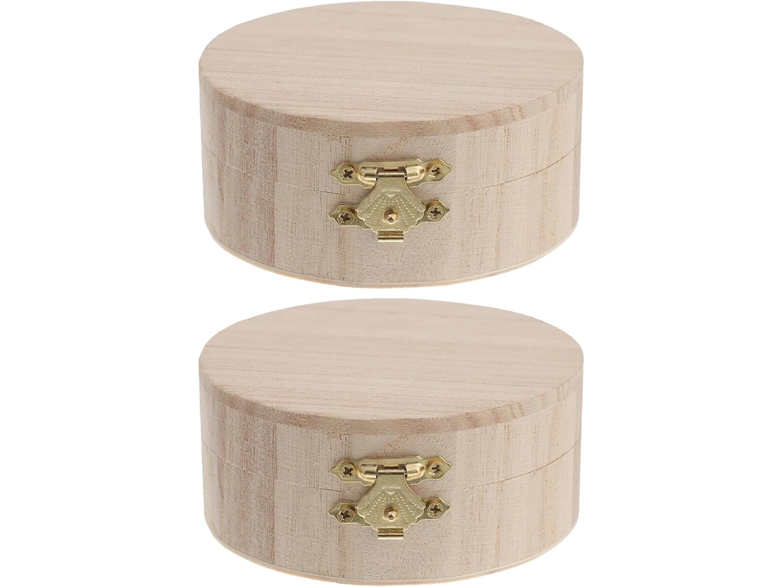 Joyería Redonda Compacta Hecha Material Sintético Juego 2 Almacenamiento Elegante Sencillo Cuentas Objetos