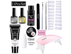 Gel Set Extensão Cola Unha Lâmpada Uv Cristal Extensão Cola Set Iniciante Conjunto Completo GOKOCO
