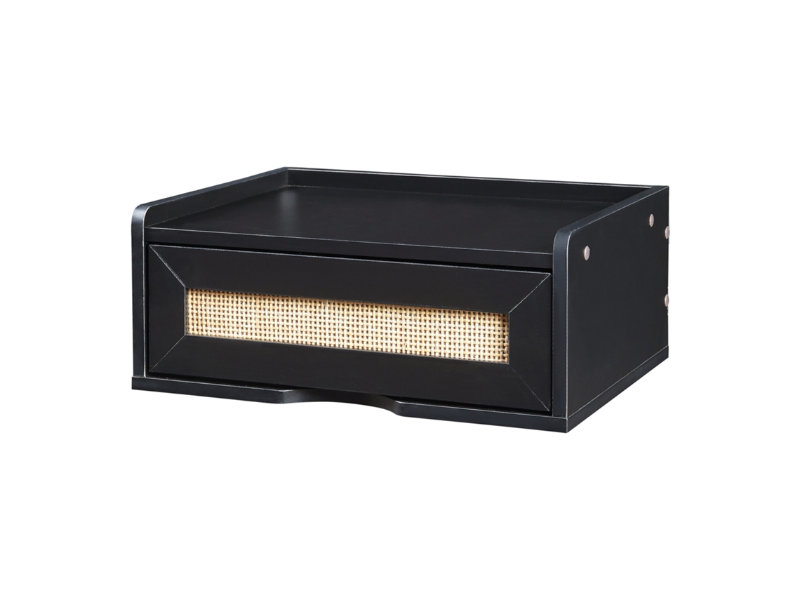 Estantería de pared Ljuredsø con cajón 40x30x16,5 cm - Negro [EN.CASA]