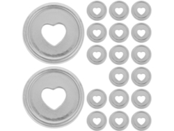 Discos De Encuadernación Redondos De Plástico Plateados Con Forma De Corazón, Paquete De 50 Unidades.