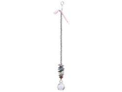 Lámpara de araña artesanal con colgante suspendido en forma de prisma de cristal arcoíris, perfecta para Navidad o para decorar una ventana.
