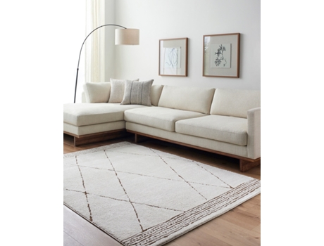 Alfombra Bereber étnica Marfil/Marrón 200x275 cm