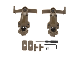 Adaptador De Riel Arc Para Casco Con Soporte Para Auriculares, Rotación Multiángulo, Marrón.