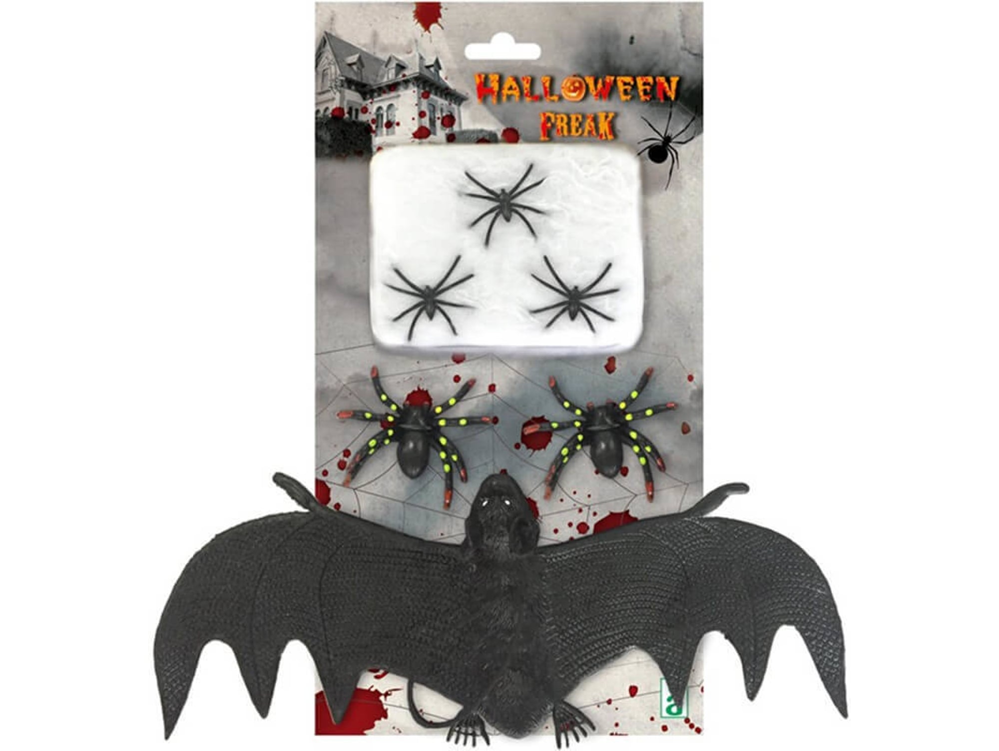 Decoraciones de Halloween DISFRAZZES Arañas con Murciélago (3 Un)