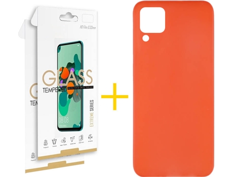 Kit Funda + Protector de Pantalla Huawei P40 Lite SKYHE Cristal Templado 7011 Rojo