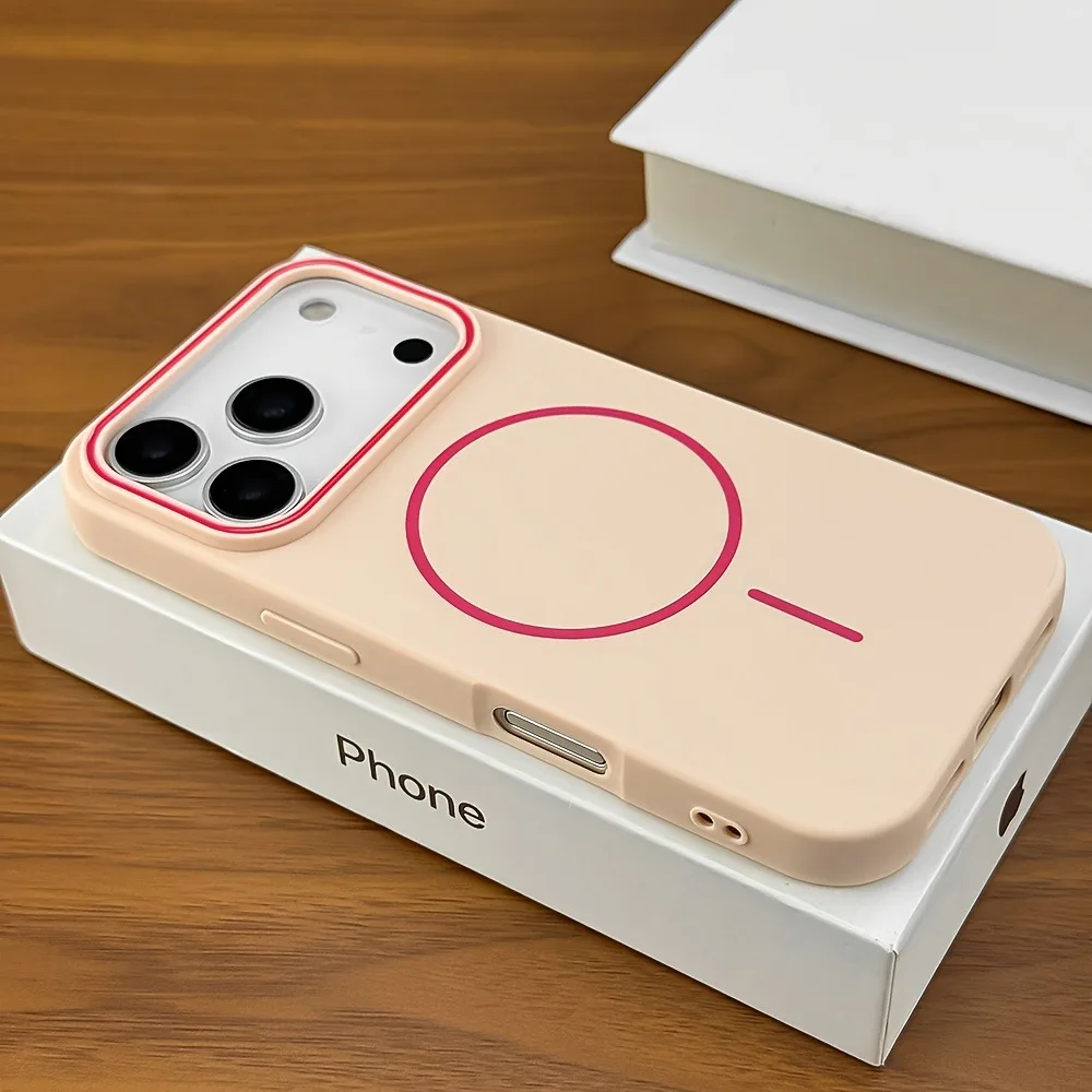 (iphone 14 Pro Max Rosa) Funda Magnética Mate Para Iphone, Compatible Con Carga Inalámbrica Magsafe.