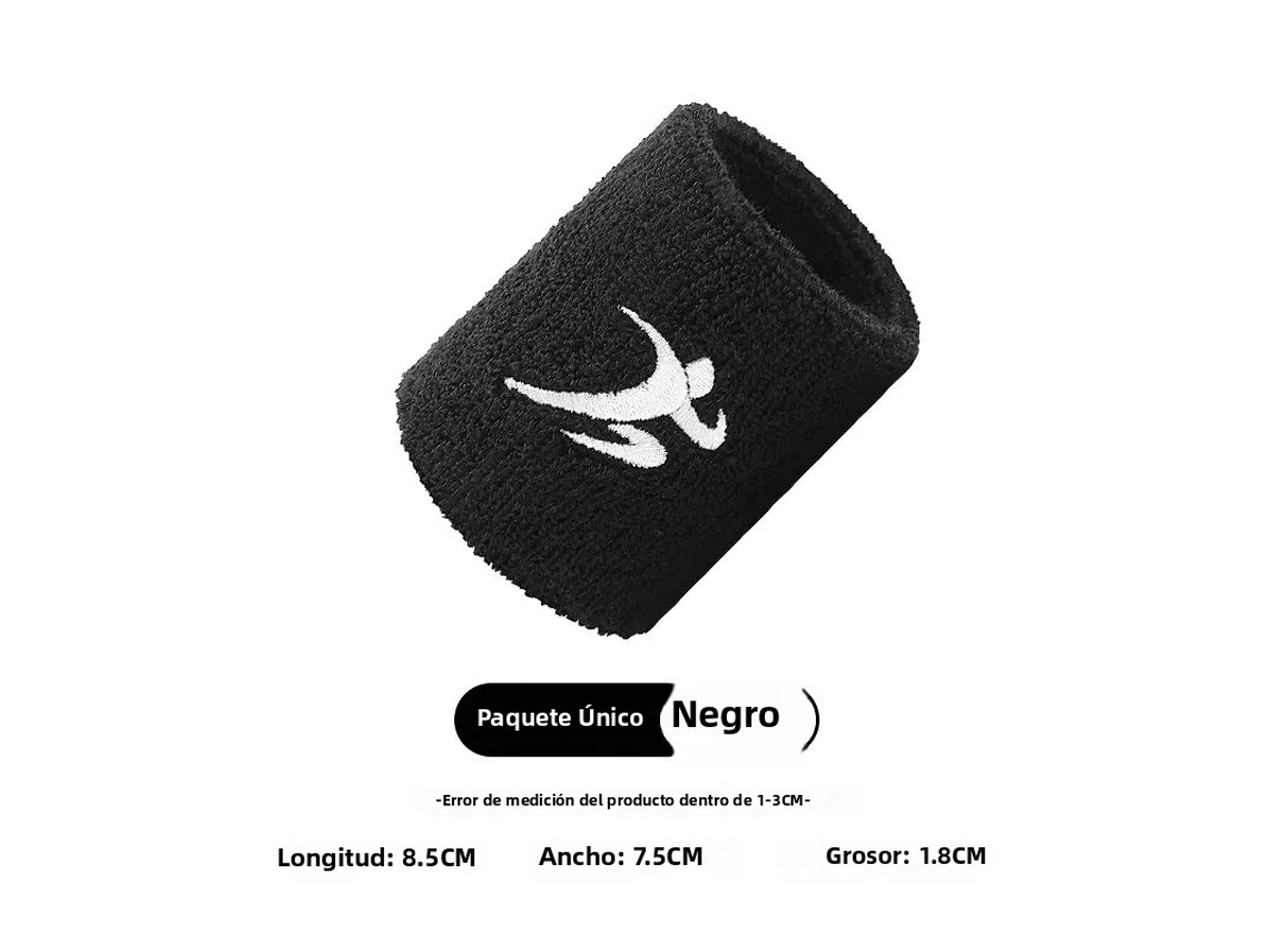 Pulsera deportiva unisex transpirable y absorbente de sudor, ideal para correr y baloncesto. Mdug (negro)