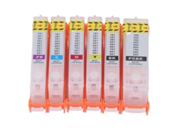 6pcs Cartucho de Tinta com Chip Permanente Recarregável 6 Cores Pp Ambiental para Impressora 280 281