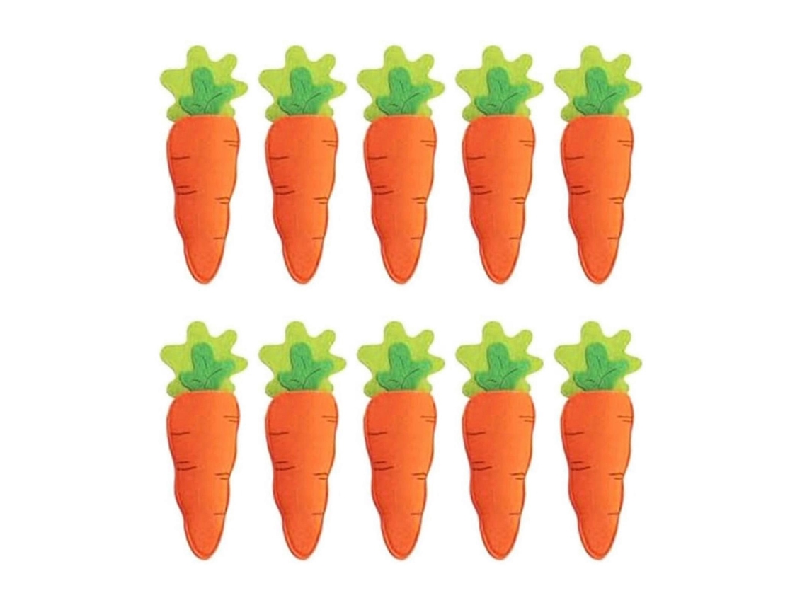 Juego de 10 organizadores de cubiertos con forma de zanahoria de Pascua para mesa, con bolsillo, ideales para cubiertos y tenedores. Nostalgia88