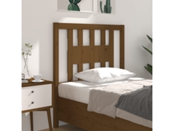 Cabecero Madera Maciza De Pino Marrón Miel 106x4x100 Cm