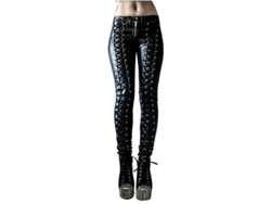 Braguitas De Piel Sintética Para Mujer, Pantalones Ajustados De Piel Sintética Estilo Gótico Punk.