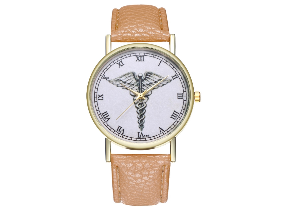 Reloj De Pulsera Unisex Para Parejas Con Correa De Piel Sintética Y Números Romanos Beige.