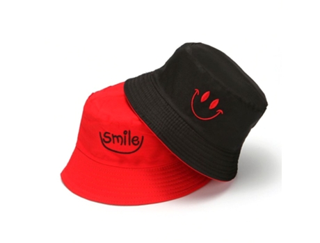 Sombrero De Pescador Para El Sol - Pequeño Pescador Sonriente Casual - Negro Rojo Sombrero De Pescador Para El Sol - Pequeño Pescador Sonriente Cas...