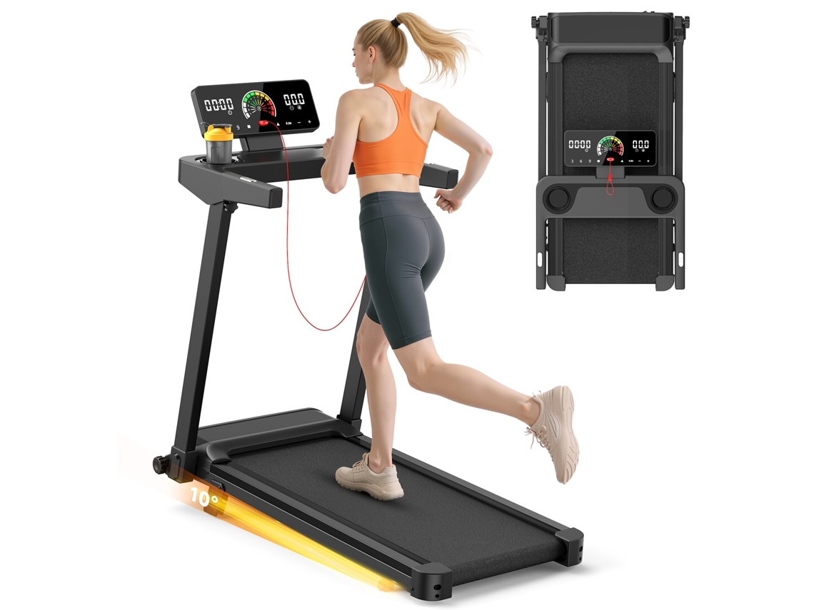 Cinta De Correr Racingreat Q8b, 1-12km/h, Panel Táctil, 10% Inclinación, 3.0hp, Con Asa Plegable, 12 Programas, Superficie 97x40cm