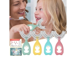 Cepillo de dientes infantil en forma de U con limpieza completa de 360° y cerdas suaves para niños de 2 a 12 años. GOKOCO